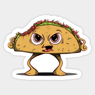 Angry Taco Sticker